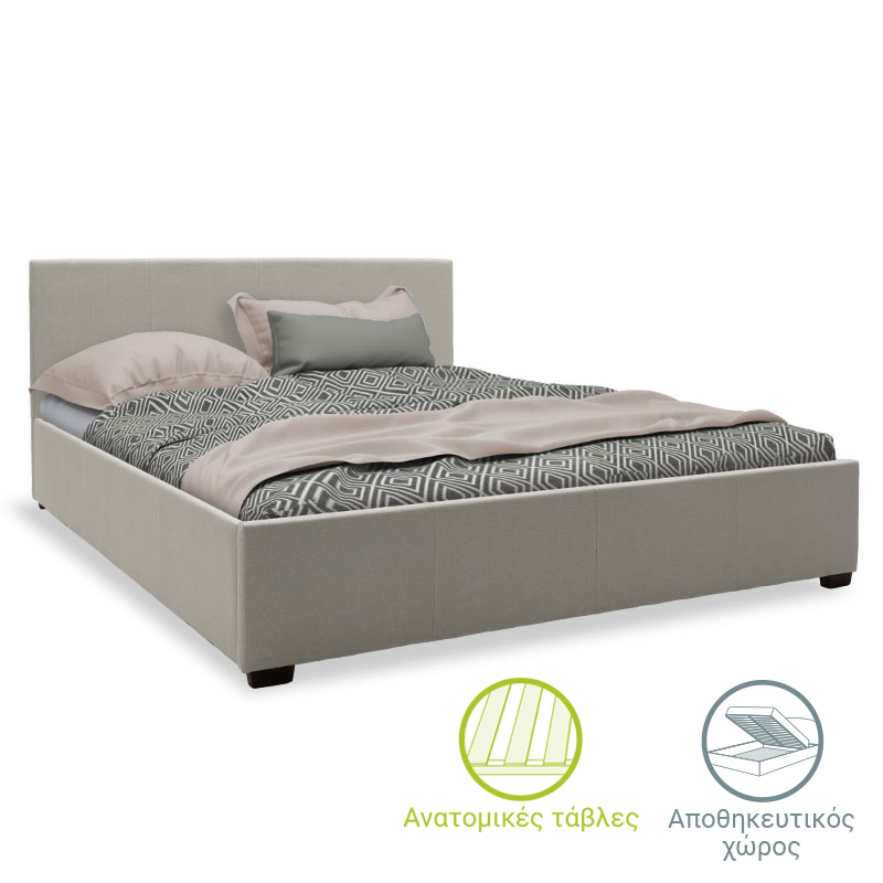 Легло, Norse, Сив, Текстил, 160х200см.