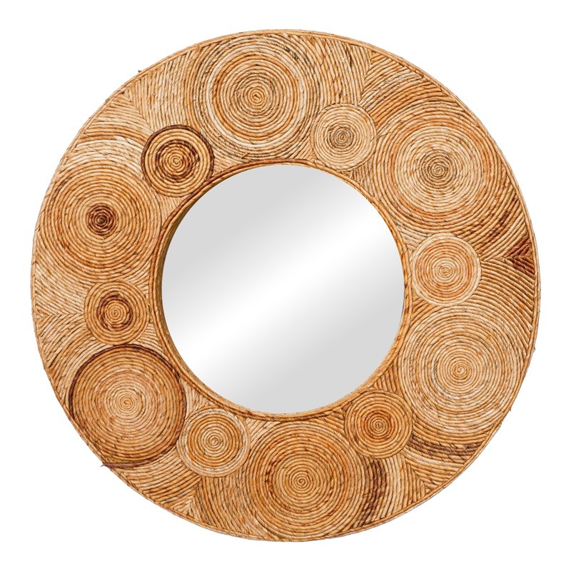 Огледало, Klare Inart, Натурален, Дърво, 80х80х5см.