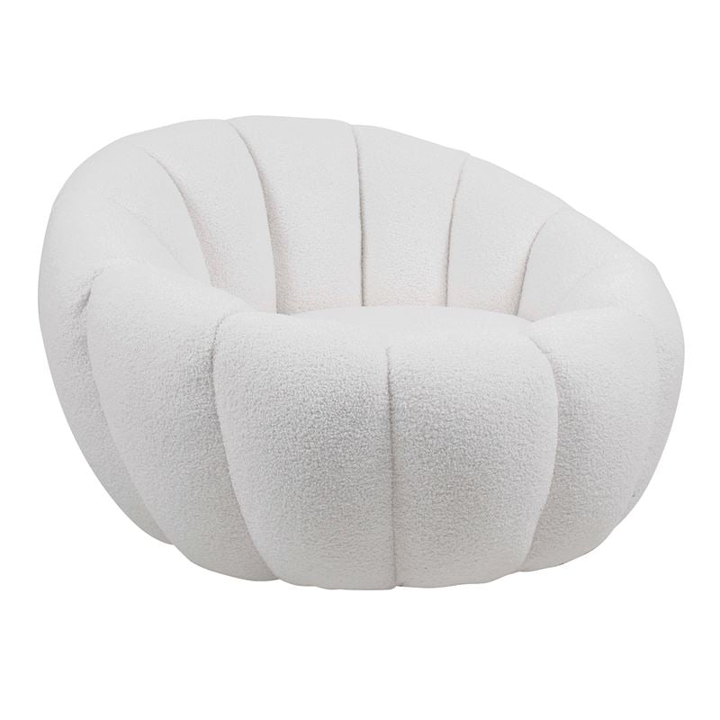 Фотьойл, BEVERLY, Бял, Текстил, 89х92х61см.