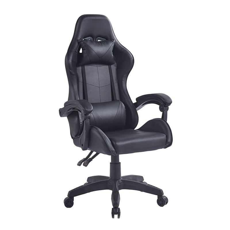 Геймърски стол, Gaming Manager, Черен, Изкуствена кожа, 63х70х127см.