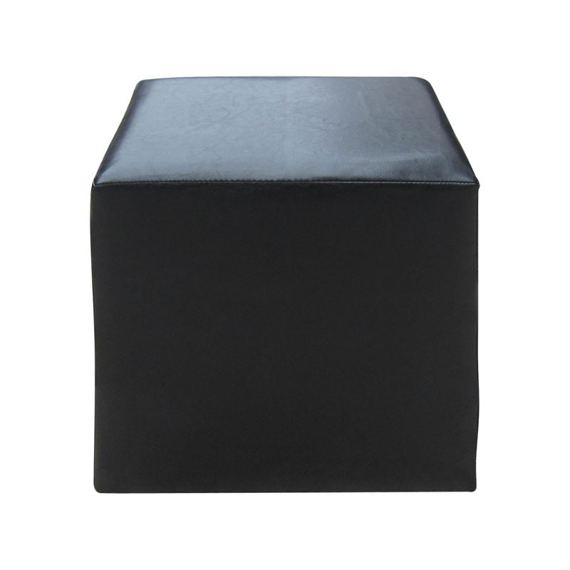 Табуретка, CLUB, Черен, Изкуствена кожа, 37х37х42см.