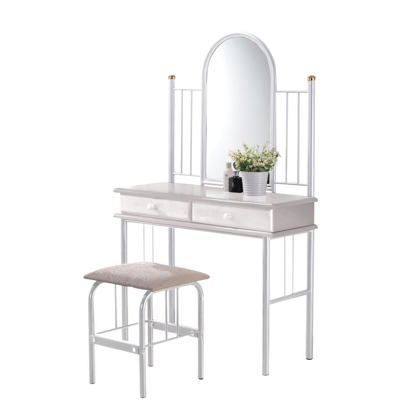 Тоалетка, FLORA, Бял, Метал, 90х37х148см.