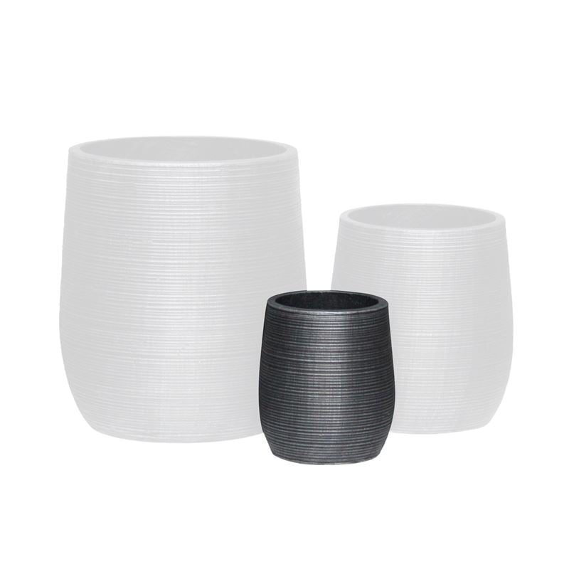 Комплект саксии, FLOWER POT-16, Бял, Цимент, 23х26см.