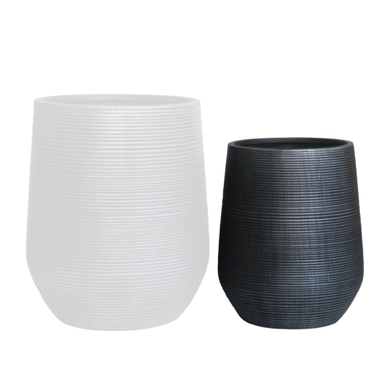 Комплект саксии, FLOWER POT-17, Антрацит, Цимент, 45х50см.