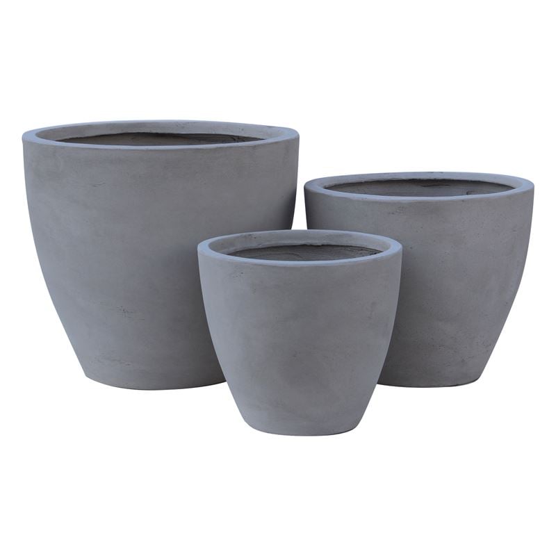 Саксия, FLOWER POT-3, Сив, Цимент, 35х32х37см.