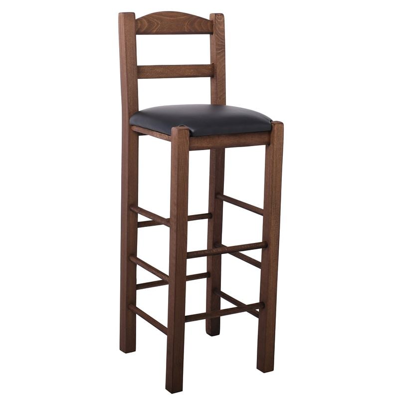 Бар стол, SIFNOS, Орех/Черен, Дърво, 36х37х107см.