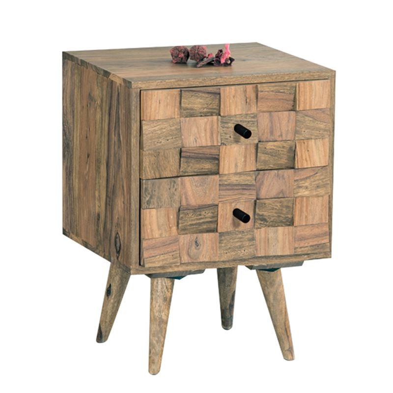 Нощно шкафче, TEKA, Натурален, Дърво, 40х35х55см.