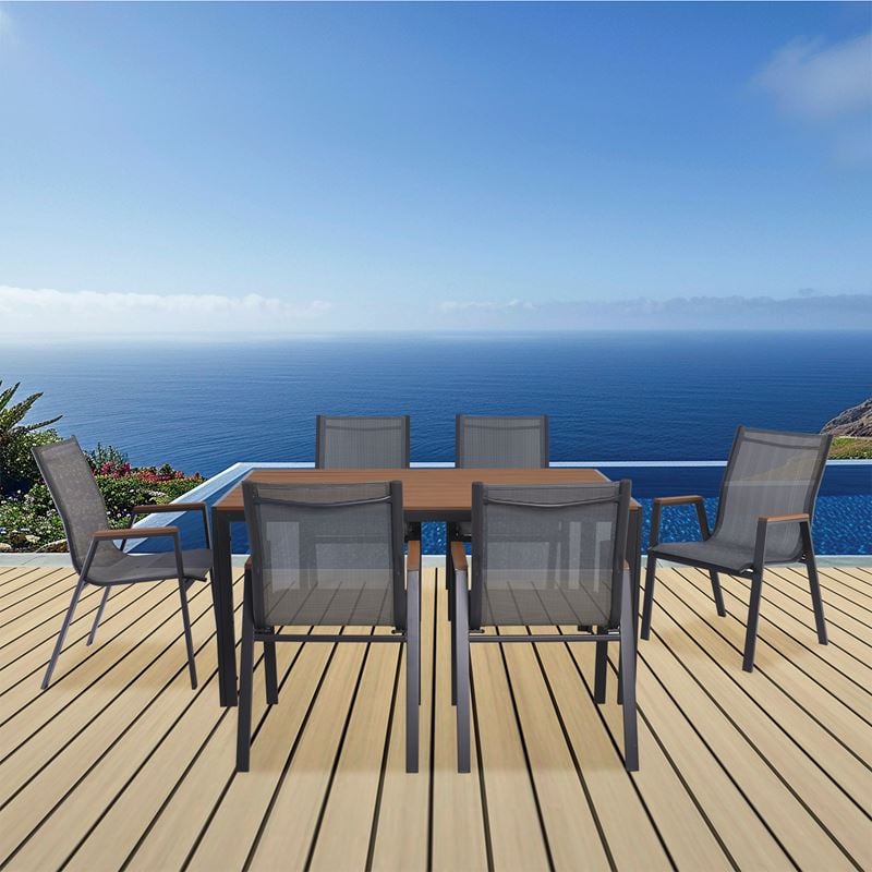 Градински комплект, VIRNA Set, Натурален, Метал, 150х90х73см.