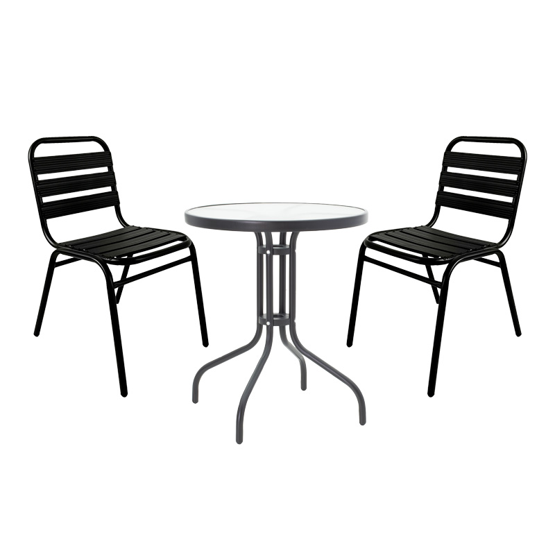 Градински комплект, Sussie-Watson, Черен, Стъкло, 60х70см.