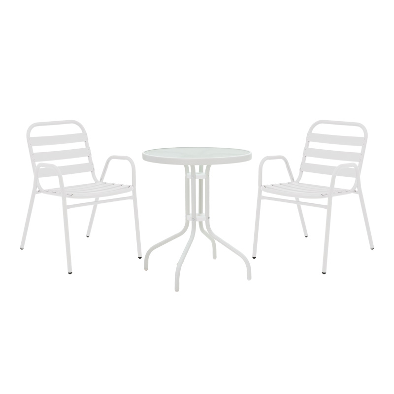 Градински комплект, Watson-Sussie, Бял, Метал, 60х70см.