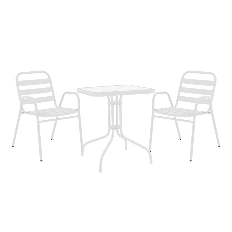 Градински комплект, Watson-Sussie, Бял, Метал, 70х70х70см.