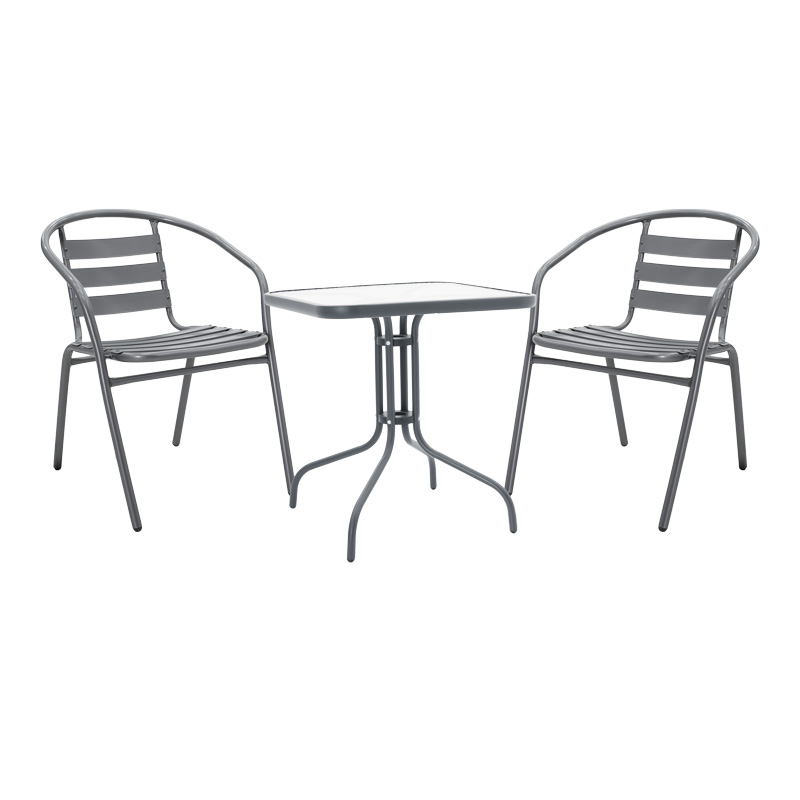 Градински комплект, Watson-Tade, Антрацит, Стъкло, 70х70х70см.