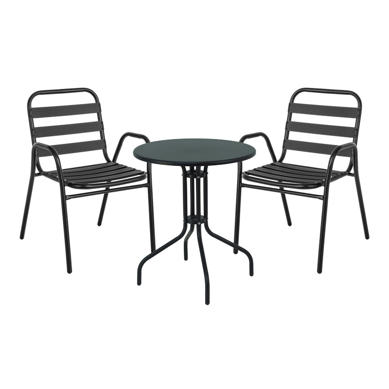 Градински комплект, Vergo-Sussie, Черен, Метал, 60х70см.