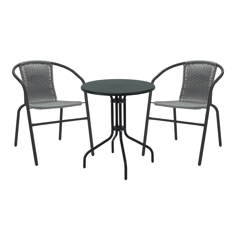 Градински комплект, Vergo-Obbi, Черен, Метал, 60х70см.