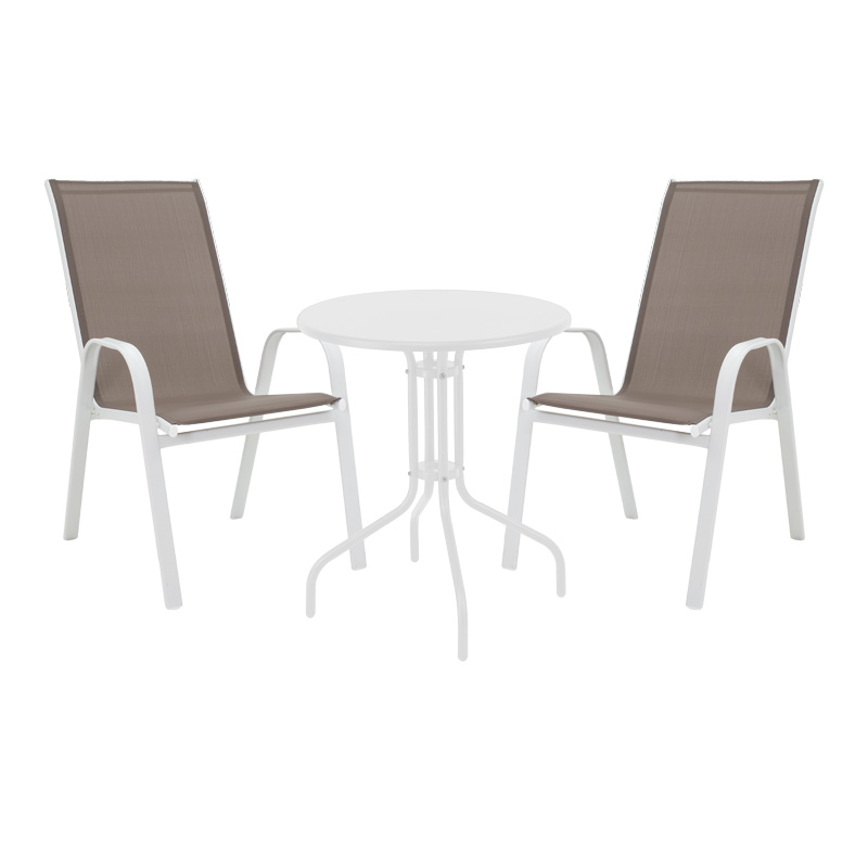 Градински комплект, Vergo-Calan, Бял, Метал, 60х70см.