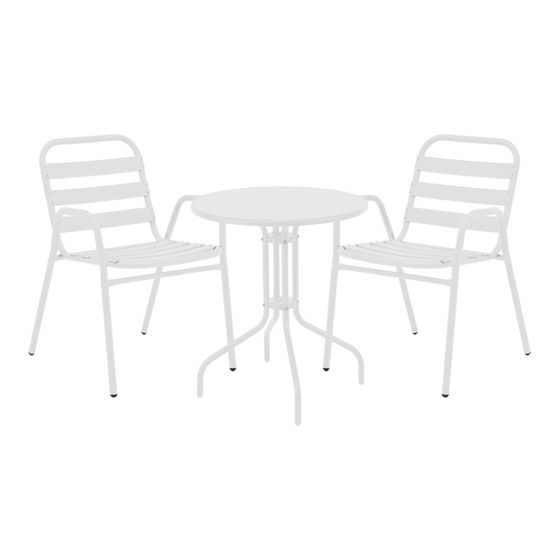 Градински комплект, Vergo-Sussie, Бял, Метал, 60х70см.