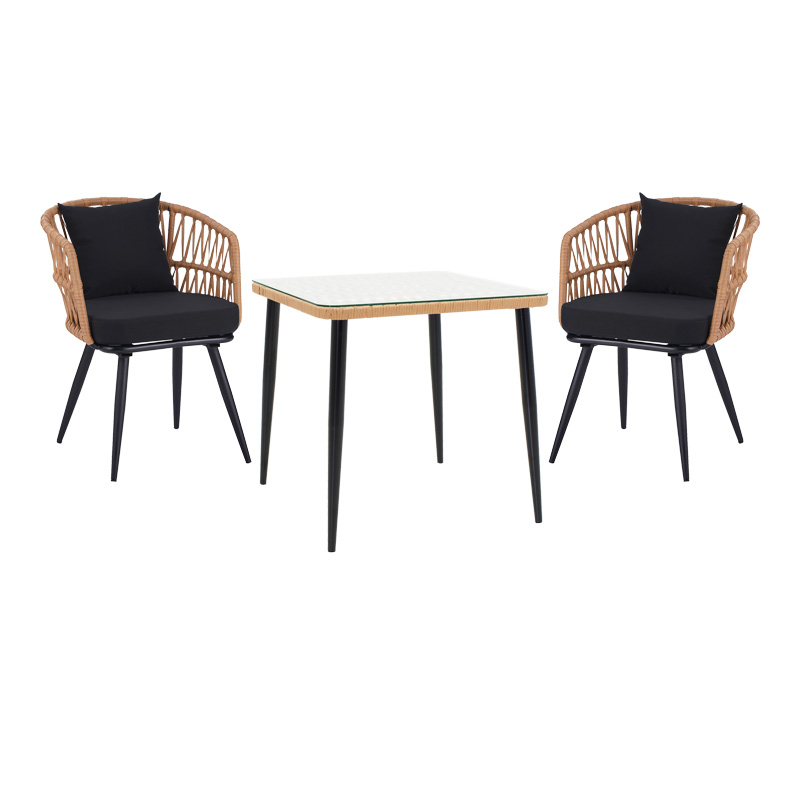 Градински комплект, Naoki, Натурален, Стъкло, 80х80х78см.