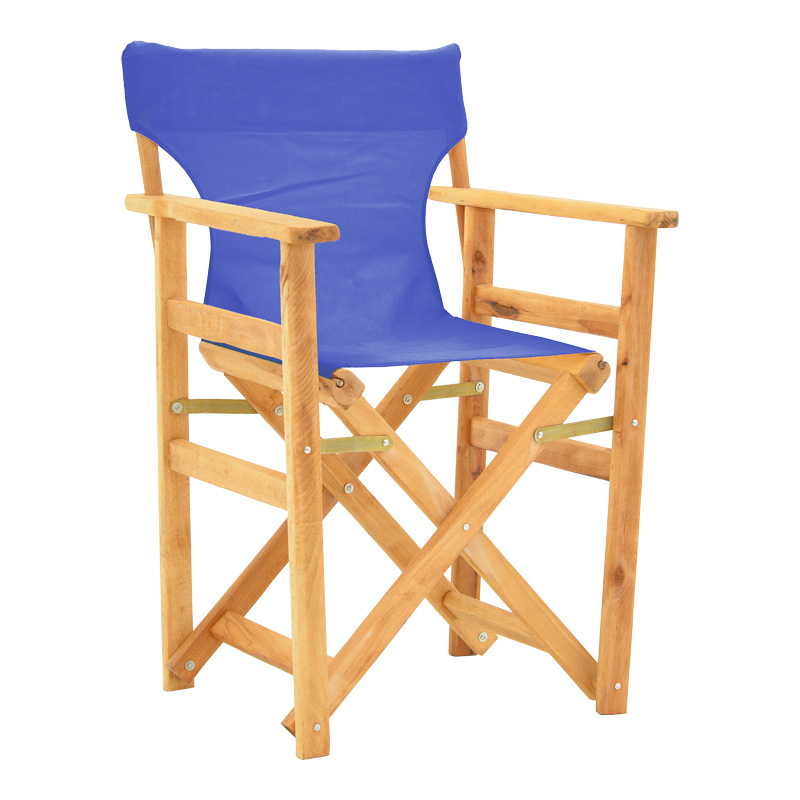 Градински стол, Kompa, Син, Дърво, 56.5х54х88см.