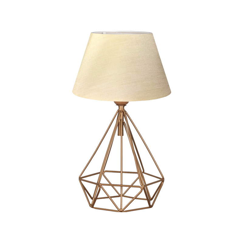 Настолна лампа, PWL-1080, Бежов, Текстил, 22х22х39см.