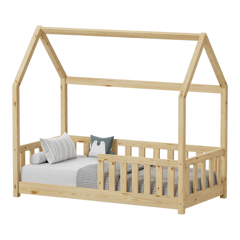 Детско Монтесори Легло, Bambie, Натурален, Дърво, 70х140см.