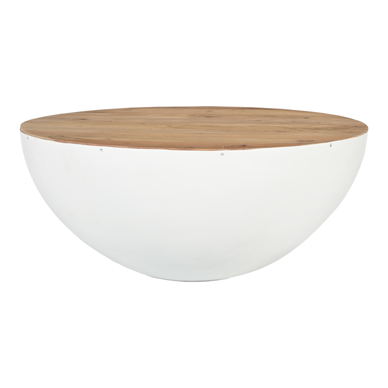 Холна маса, Coffelty, Бял-Натурален, Дърво, 90х40см.