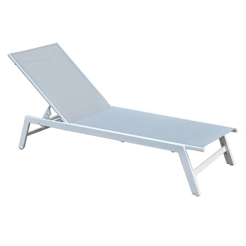 Шезлонг, CORTE, Бял, Метал, 60х191х31см.