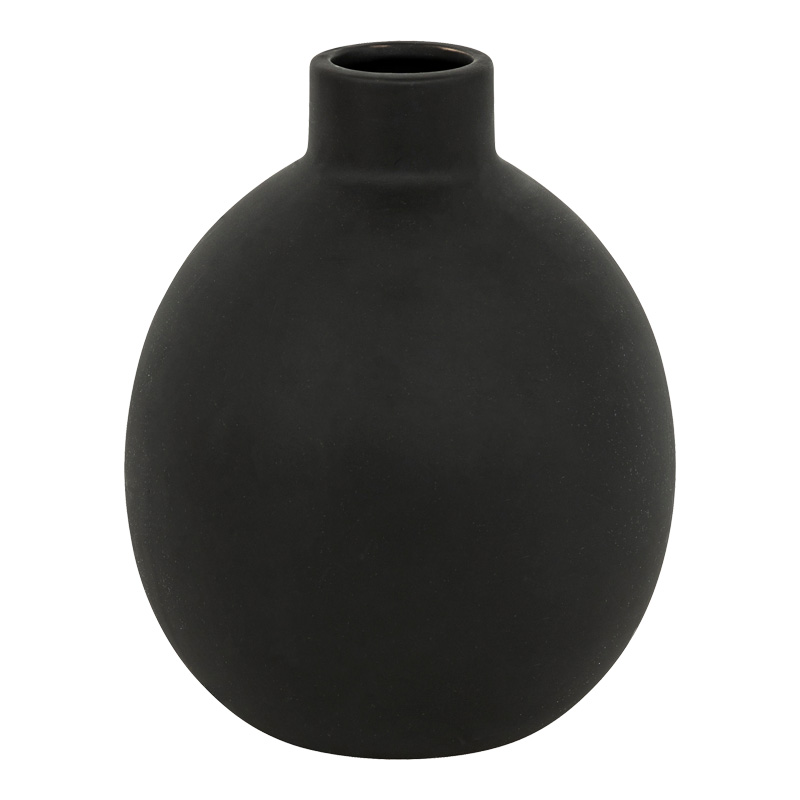 Ваза, Rianzo, Черен, Керамика, 14.5х18см.