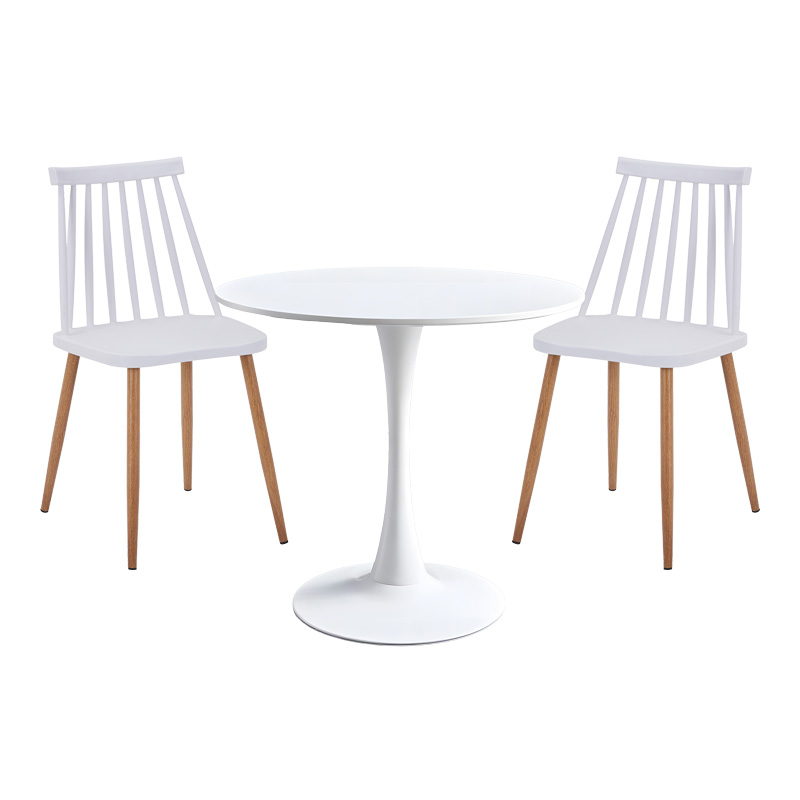 Трапезен комплект, Elijah-Aurora I, Бял, Пластмаса, 60х74см.