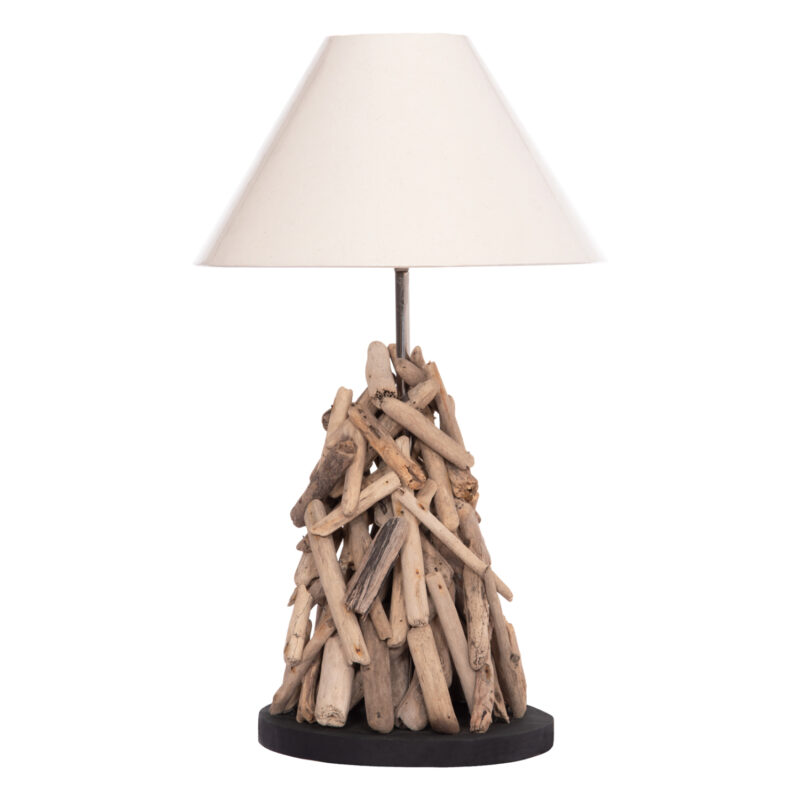 Настолна лампа, Twiggy, Бял, Текстил, 25х55см.