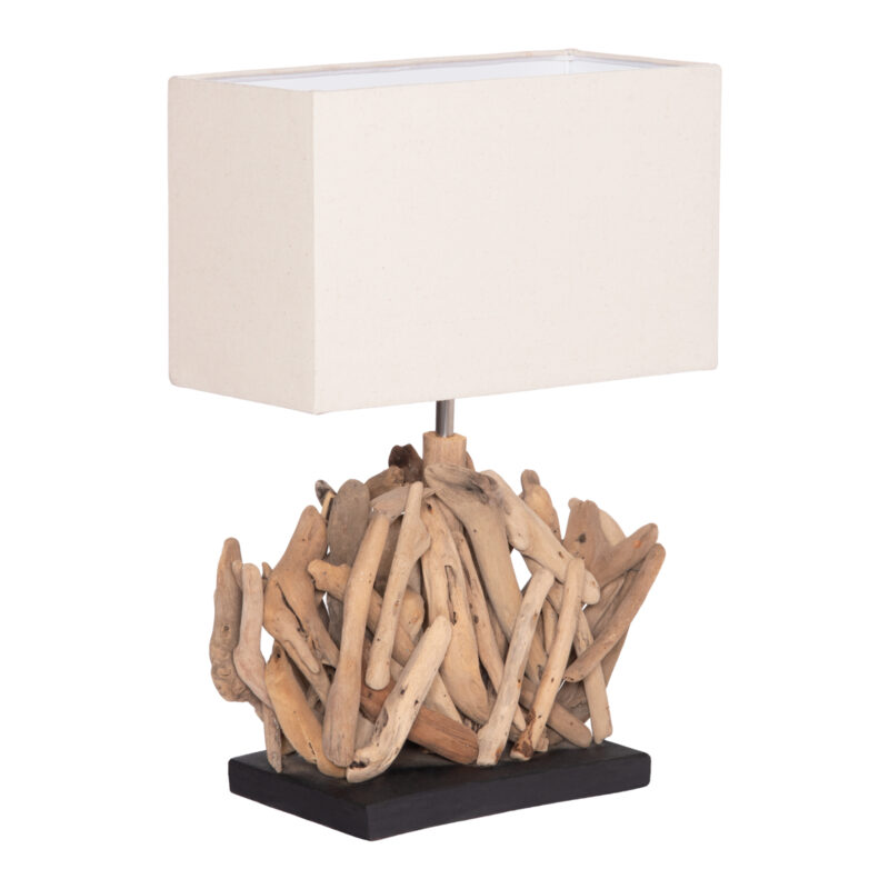 Настолна лампа, RECTANGULAR TWIGGY, Бял, Текстил, 35х14х50см.