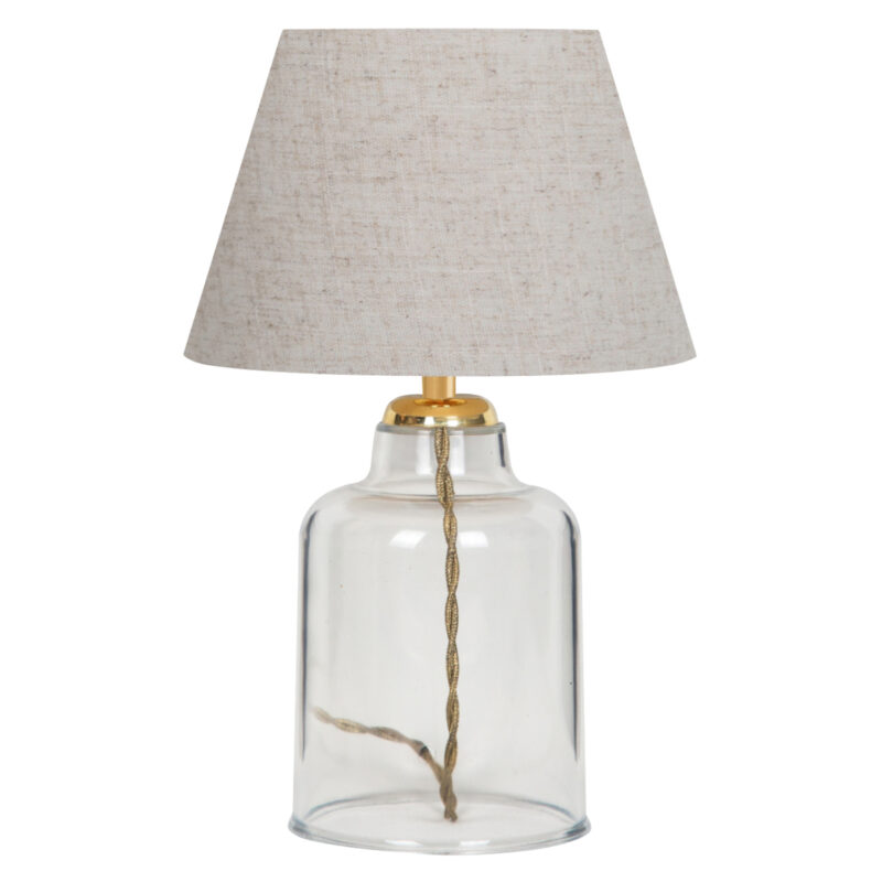 Настолна лампа, HM7583.01, Кремав, Текстил, 14×22см.