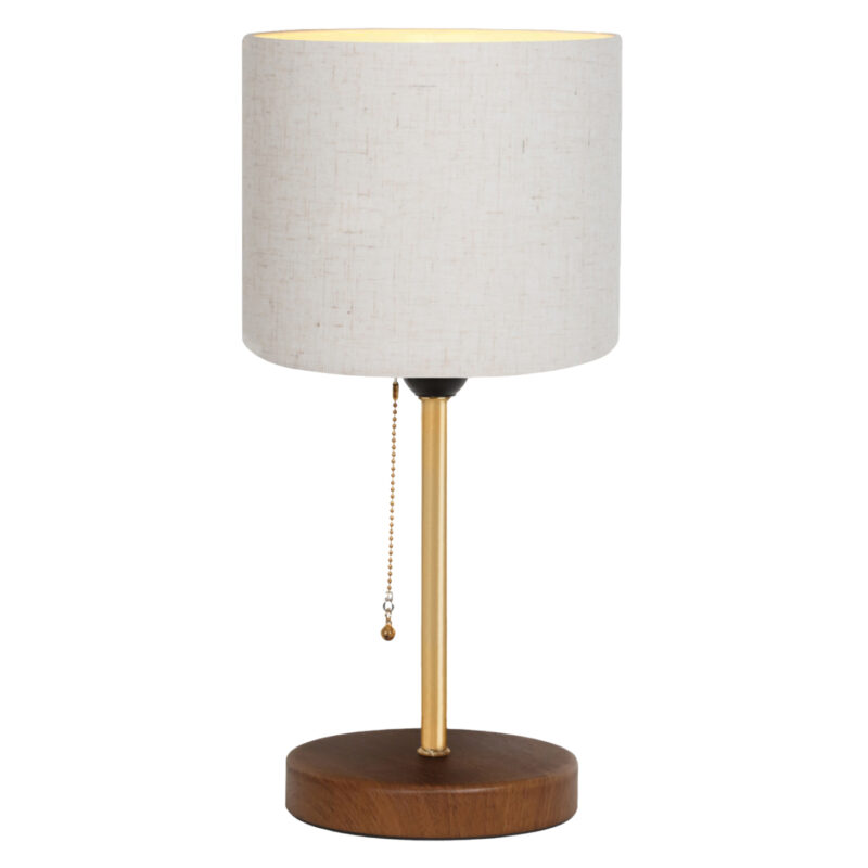 Настолна лампа, HM7597.01, Кремав, Текстил, 19х44см.