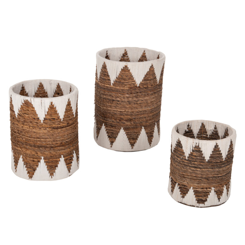 Комплект кошници, HM4307, Бял, Дърво, 42х56см.