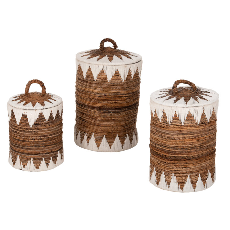 Комплект кошници, HM4306, Бял, Дърво, 42х63см.