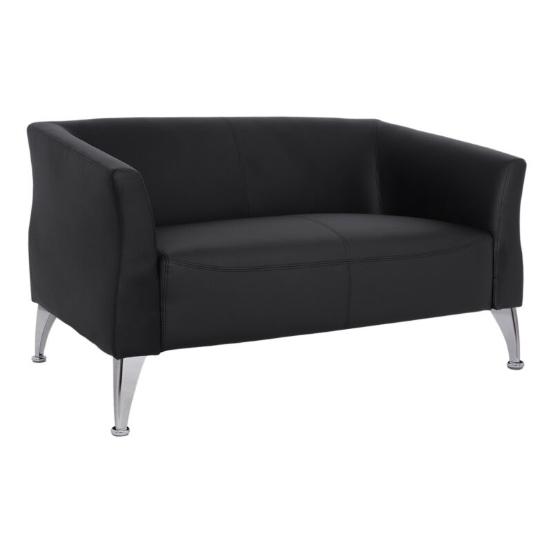 Диван, Kiana, Черен, Изкуствена кожа, 130х75х71см.