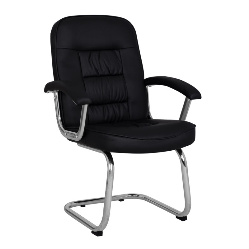 Конферентен стол, HM1114, Черен, Изкуствена кожа, 61.5х62х98см.