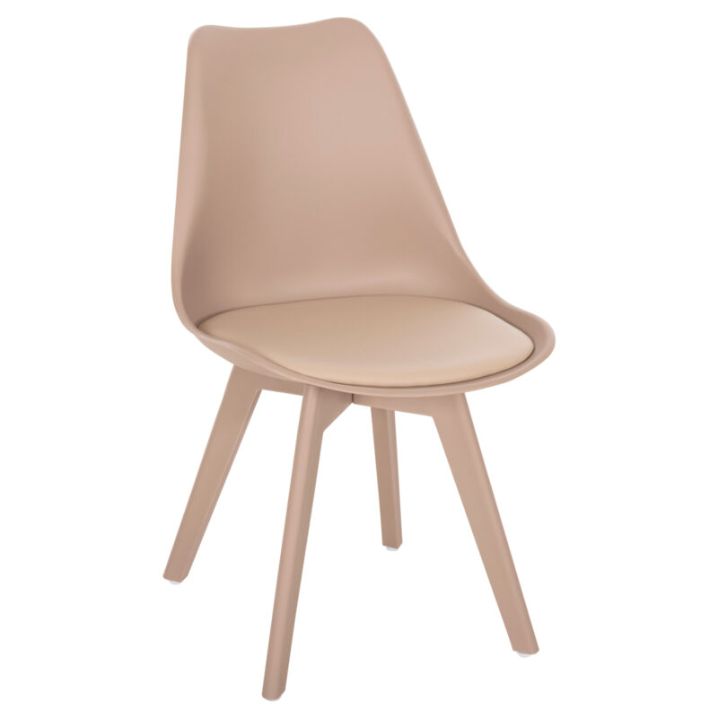 Трапезен стол, Vegas, Капучино, Изкуствена кожа, 49х55.5х84см.