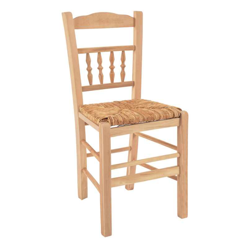 Традиционен стол, HM10258, Натурален, Растителни влакна, 41.5х44.5х88.5см.