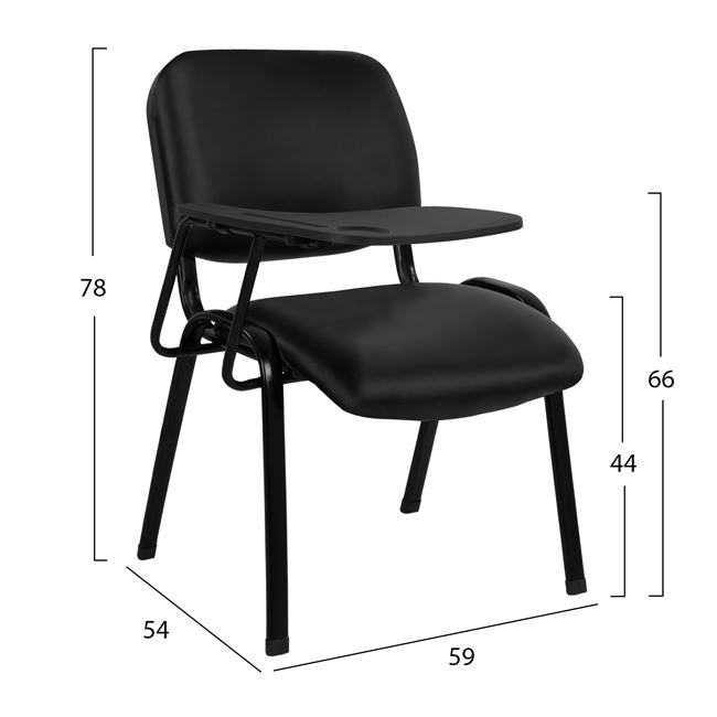 Стол, Conference chair with a bookstand, Бежов, Изкуствена кожа, 54х59х78см. Стол, Conference chair with a bookstand, Бежов, Изкуствена кожа, 54х59х78см. - Image 2