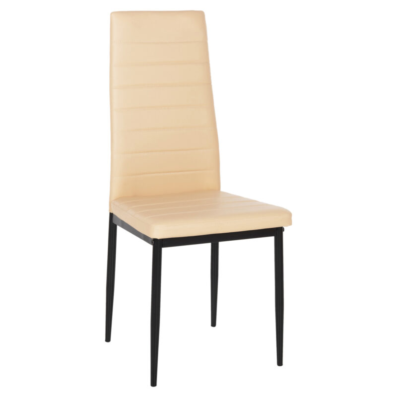 Трапезен стол, LADY, Кремав, Изкуствена кожа, 40х48х95см.