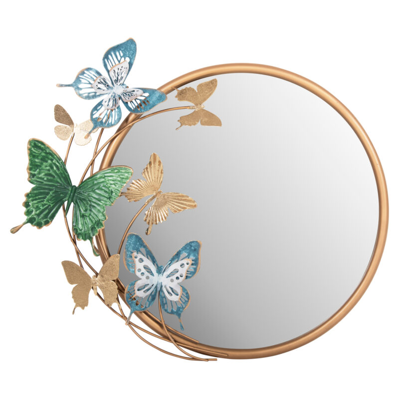 Стенен часовник, HM4213, Златист, Метал, 62х56см.