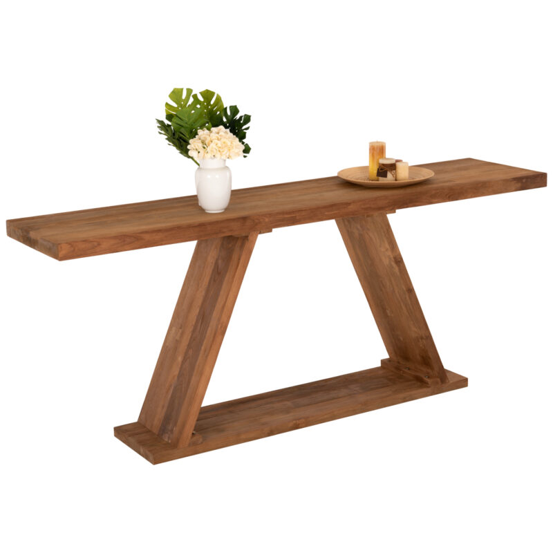 Конзола, HM9555, Натурален, Дърво, 220х50х90см.