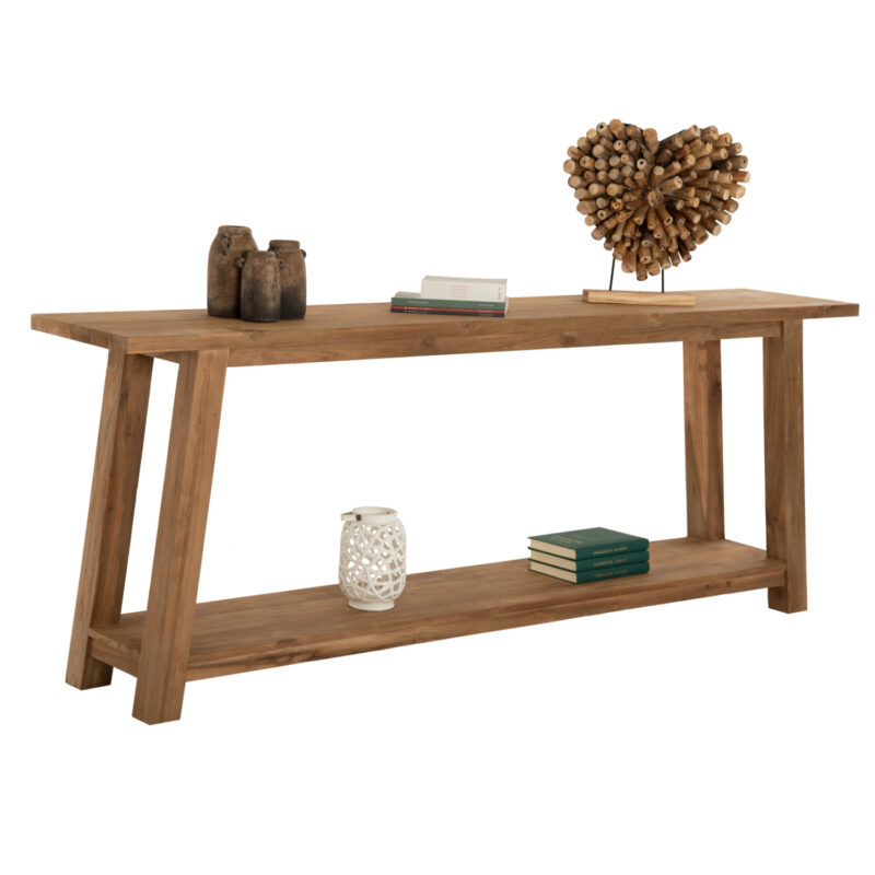Конзола, HM9554, Натурален, Дърво, 240х45х91см.