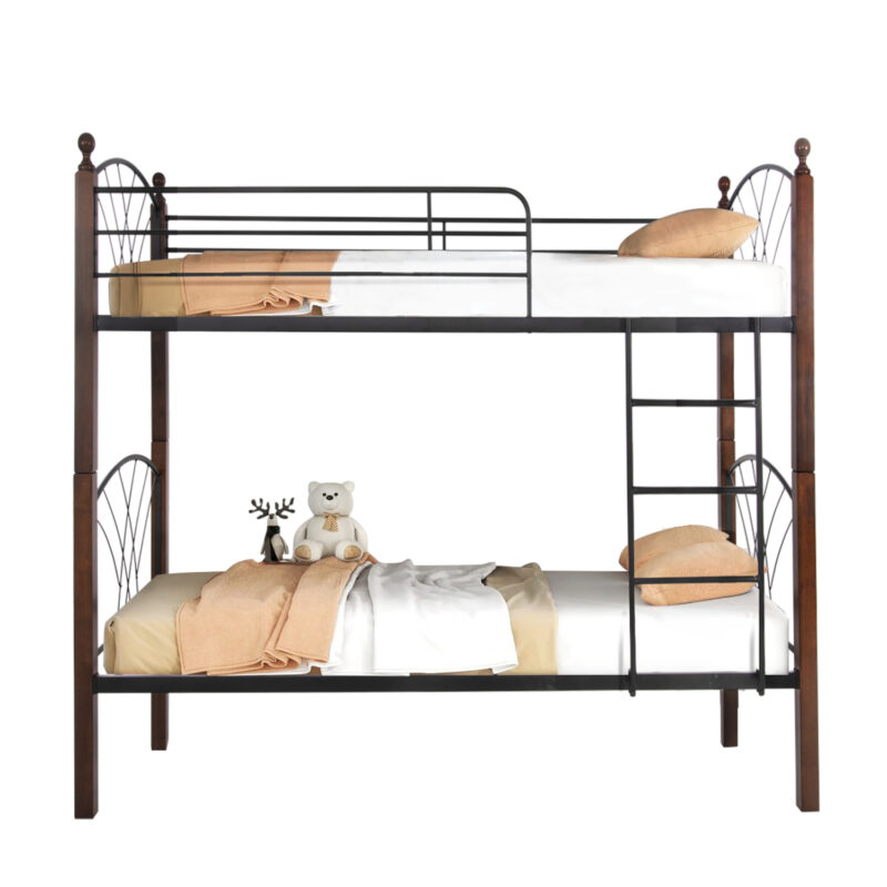 Двуетажно легло, HM687, Орех, Дърво, 190х90см.