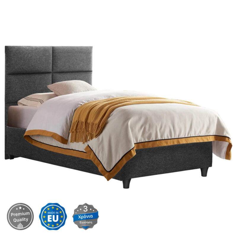 Легло, MILO, Сив, Текстил, 90х200см.