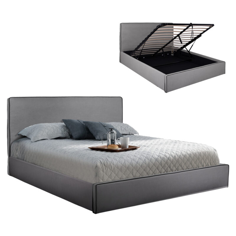 Легло, HM584.01, Сив, Текстил, 160х200см.