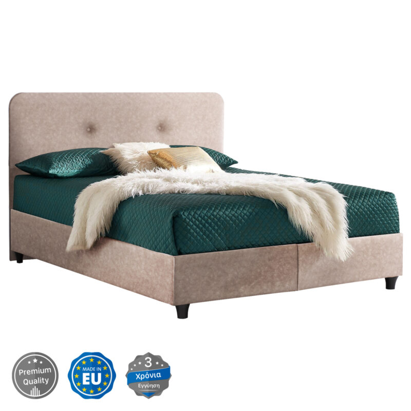 Легло, DOLORES, Бежов, Текстил, 150х200см.