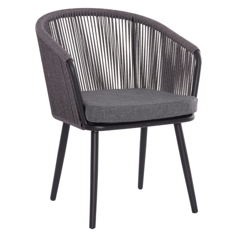 Стол за хранене, Harriet, Антрацит, Въже, 60х62х80см.