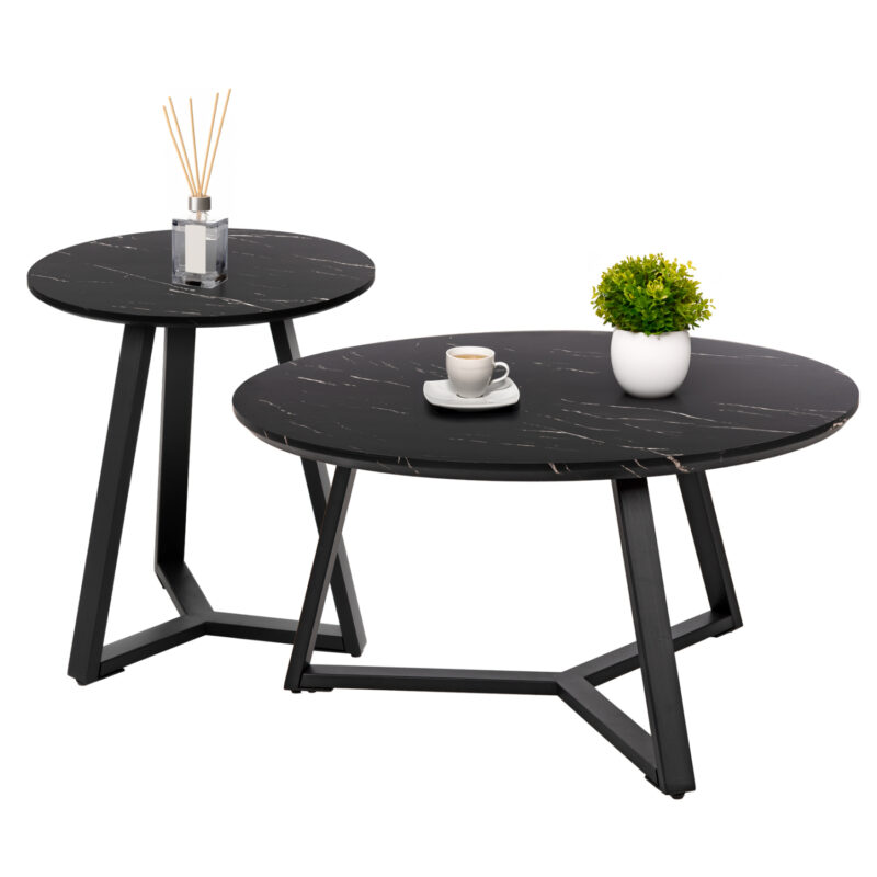 Холни маси, HM21090, Черен, Мдф, 80х45см.