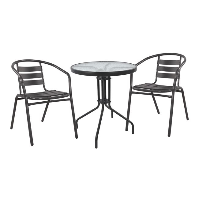 Градински комплект, Lima, Сив, Метал, 60х70см.